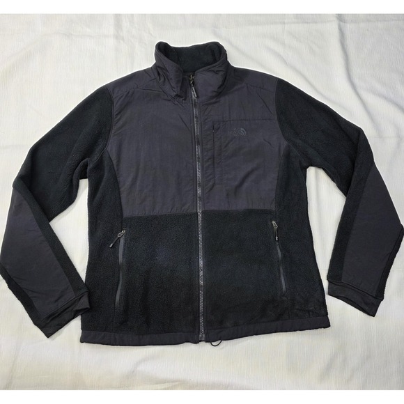 The North Face Jacket Womens Medium Black Polartec Fleece Full Zip Denali TNF - Picture 1 of 12